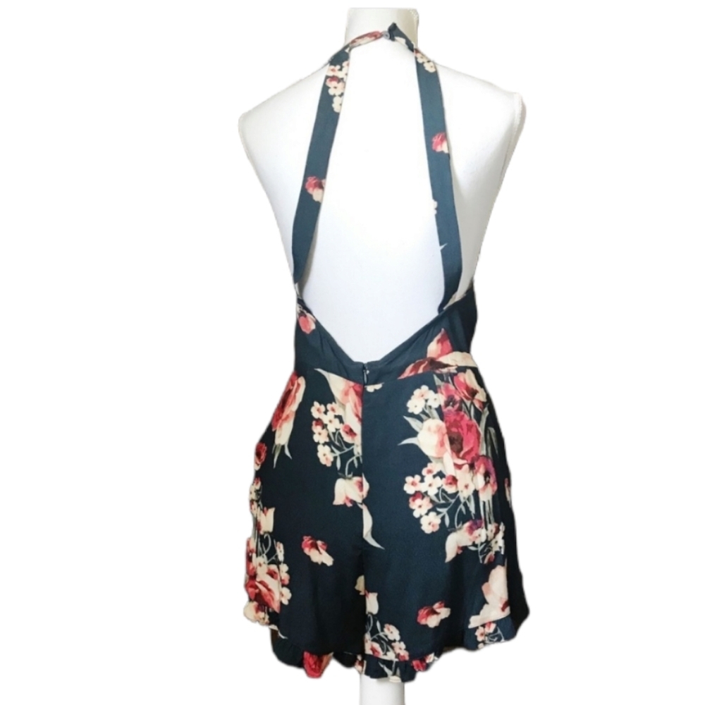 Forever 21 Navy Blue Floral Romper Size Small - Picture 3 of 6